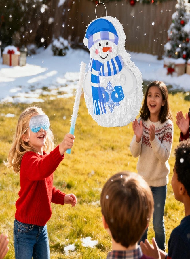 VinTS Snowman Pinata, Winter Christmas Pinata with Blindfold Stick,Games for Xmas Kids Party,Winter Theme Holidays Decorations,16.92x12.59x1.5 inch - Image 4